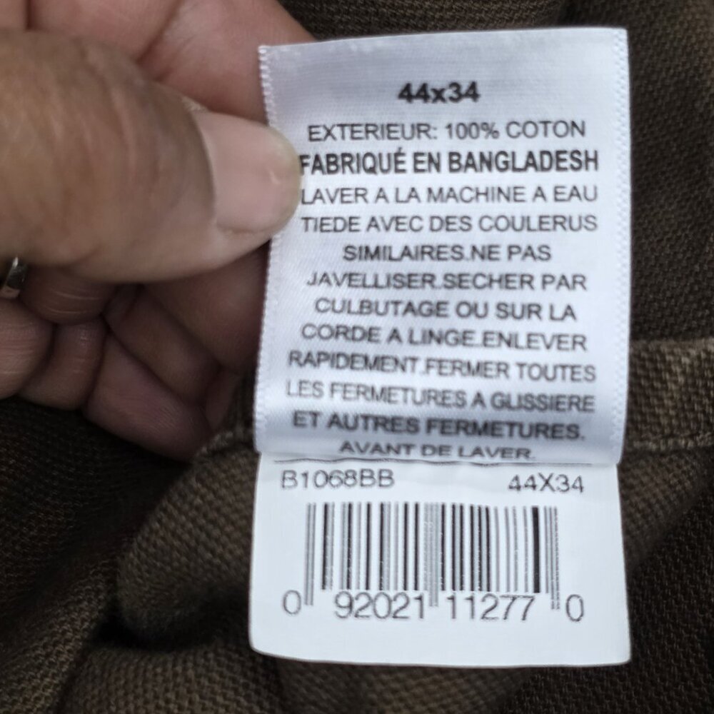 Berne Bib Overall 44 X 34 Brown Unlined Duck Carpenter Zip Ankle Workwear - Picture 10 of 11
